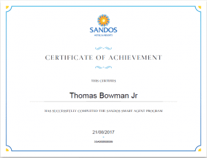 Sandos Smart Agent Certification
